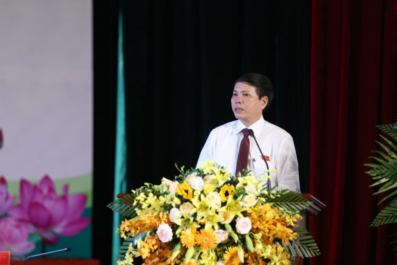 Đồng chí Nguyễn Đức Thành, Phó Bí thư Đảng ủy Khối các cơ quan thành phố Hà Nội phát biểu chỉ đạo tại Đại hội