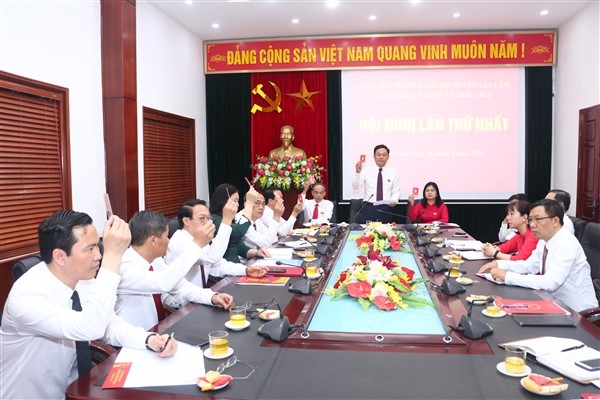 Ban Chấp hành Đảng bộ huyện Gia Lâm khóa XXII, nhiệm kỳ 2020 - 2025 họp phiên thứ nhất để tiến hành bầu Ban Thường vụ, Phó Bí thư, Ủy ban Kiểm tra, Chủ nhiệm Ủy ban Kiểm tra Huyện ủy khóa XXII, nhiệm kỳ 2020 - 2025