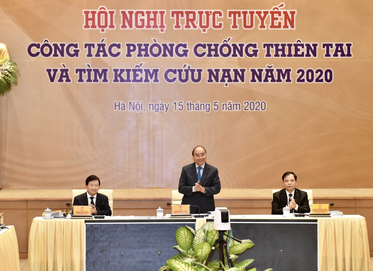 Thủ tướng Chính phủ Nguyễn Xuân Phúc chủ trì Hội nghị trực tuyến về công tác phòng chống thiên tai và tìm kiếm cứu nạn năm 2020