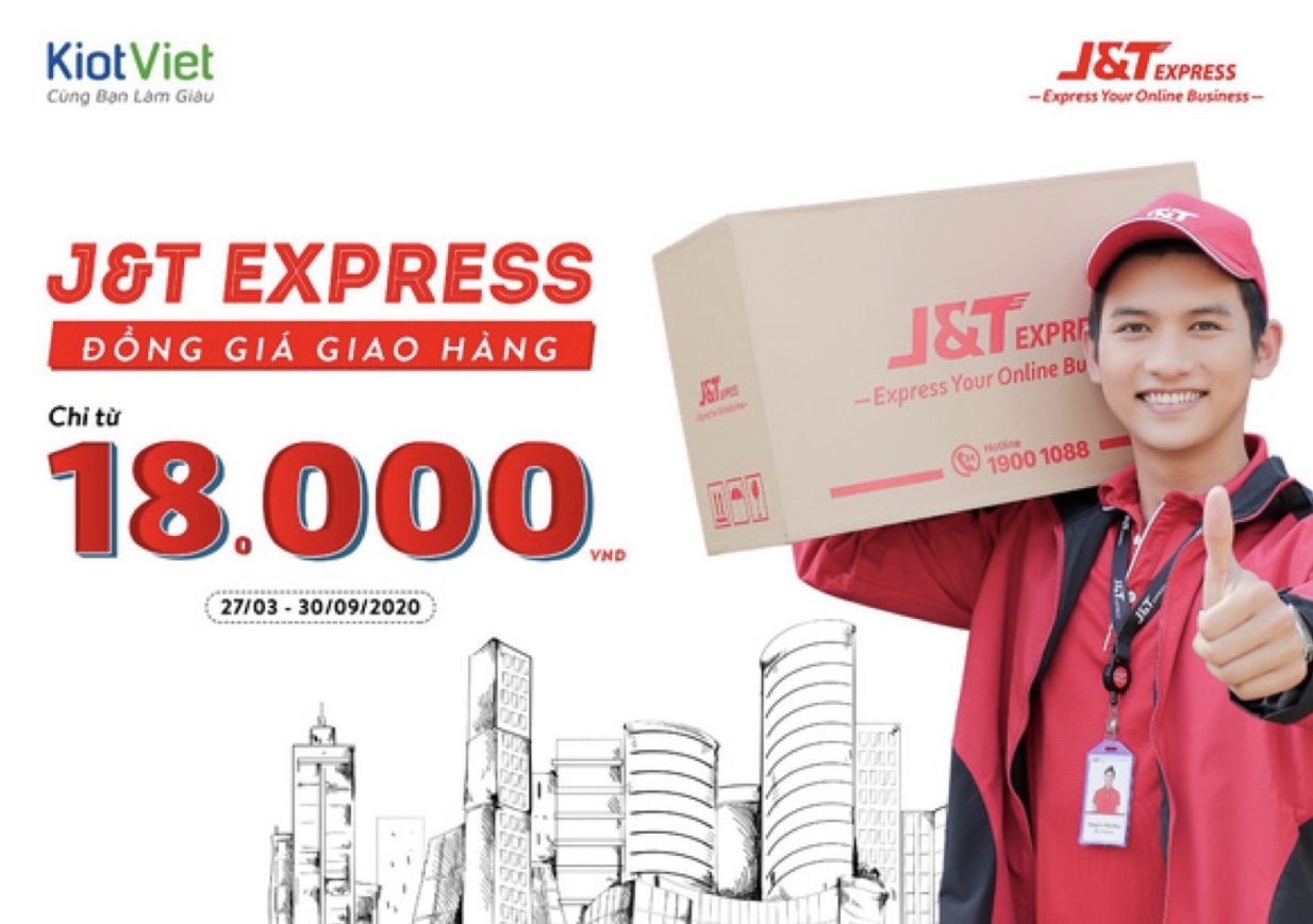 J&T Express đồng giá giao hàng từ 18.000VNĐ cho khách hàng KiotViet