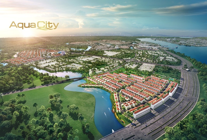 Phối cảnh dự án bất động sản Aqua City của Novaland