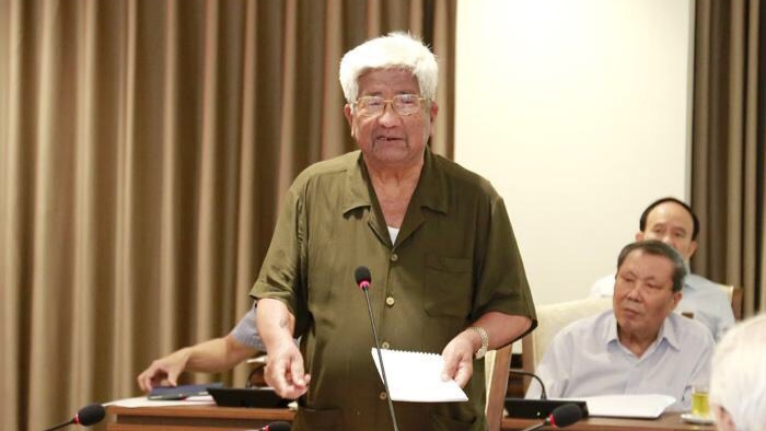 Nguyên Bí thư Thành ủy Phạm Thế Duyệt phát biểu tại Hội nghị