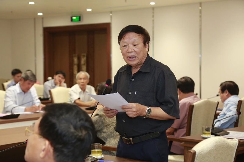 Nguyên Trưởng ban Tuyên giáo Thành ủy Hà Nội Nguyễn Chí Mỳ phát biểu tại Hội nghị