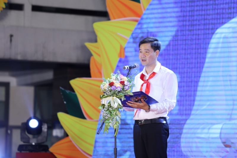 Đồng chí Lê Quang Đại, Giám đốc Cung Thiếu nhi Hà Nội phát biểu tại buổi lễ