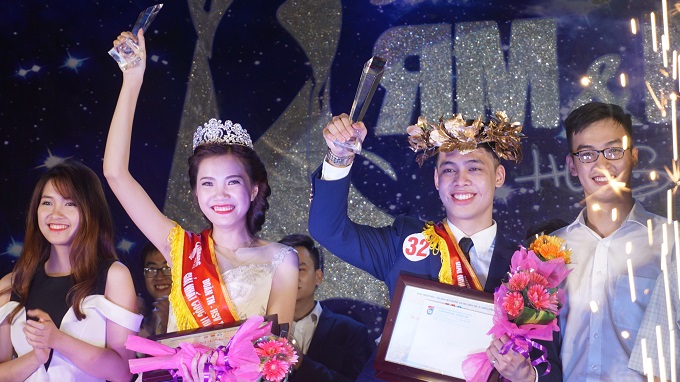 Nguyễn Ngọc Hà và Phạm Công Sơn Hải đăng quang cuộc thi “Miss & Mr HUS 2016”