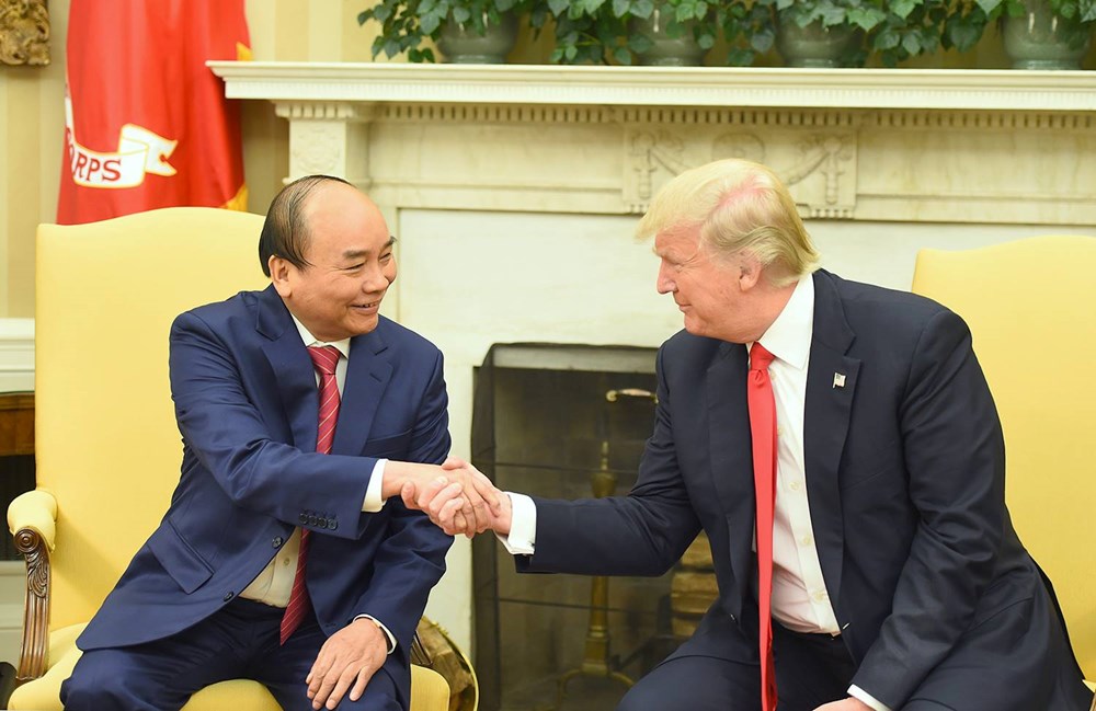 Hình ảnh Tổng thống Hoa Kỳ Donald Trump đón Thủ tướng Nguyễn Xuân Phúc ảnh 1
