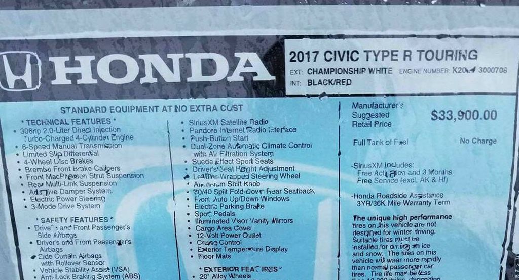 Honda Civic Type R 2017 lộ giá bán khởi điểm từ 770 triệu VNĐ tại Mỹ