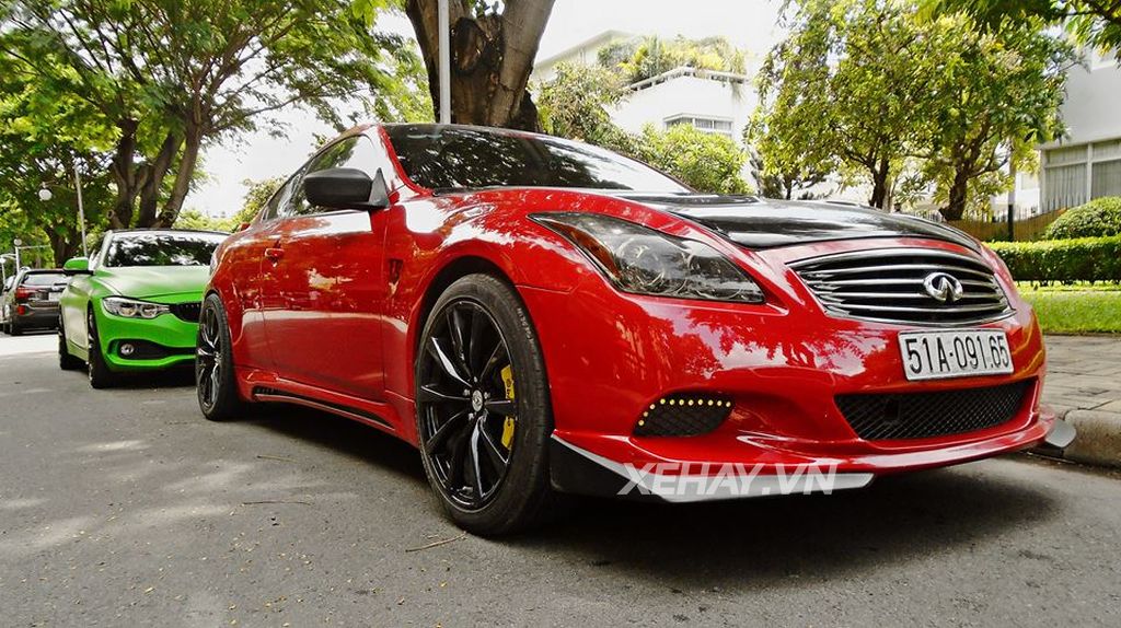Infiniti G37 đỏ cuốn hút mọi ánh nhìn với phong cách Liberty Walk