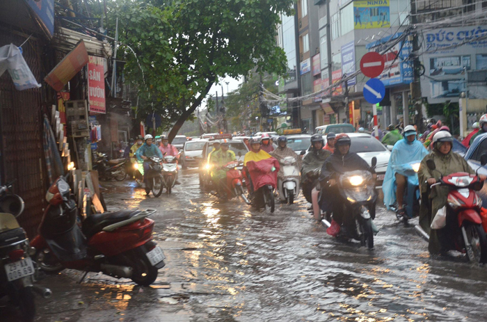 Hà Nội: Mưa to gió lớn khiến cành cây cổ thụ đổ làm 2 người bị thương