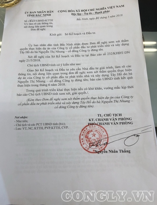 Phó Chánh văn phòng UBND tỉnh Bắc Ninh ra văn bản trái luật