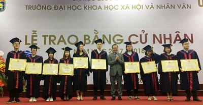 Trường ĐH Khoa học xã hội và Nhân văn trao bằng cử nhân cho 663 sinh viên