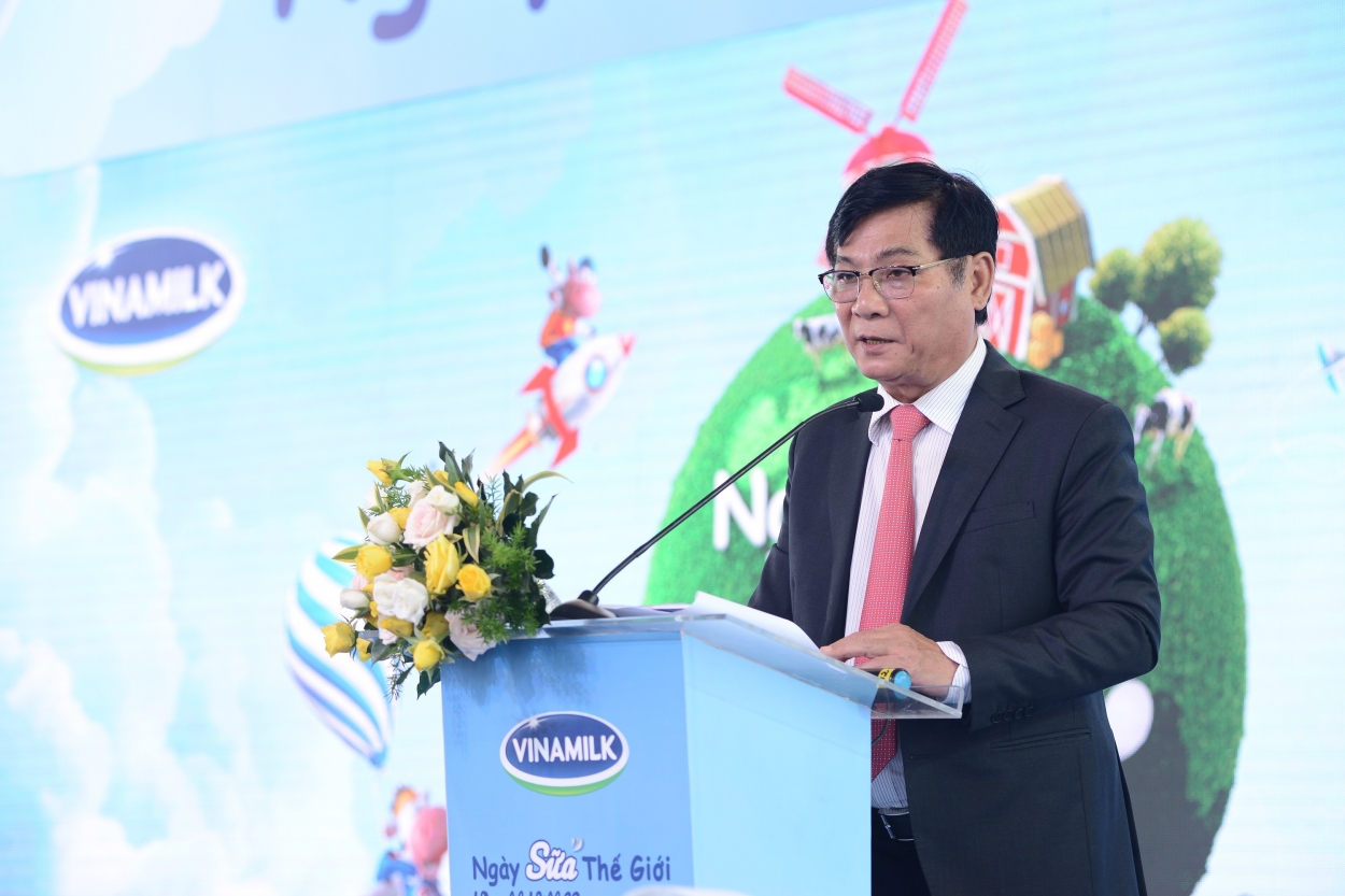 Ông Trần Quang Trung – Chủ tịch Hiệp hội sữa Việt Nam phát biểu tại sự kiện.