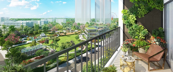 Các căn hộ tại Eco Green Saigon đều sở hữu tầm view thoáng rộng, mát mắt ra công viên nội khu hoặc công viên Hương Tràm