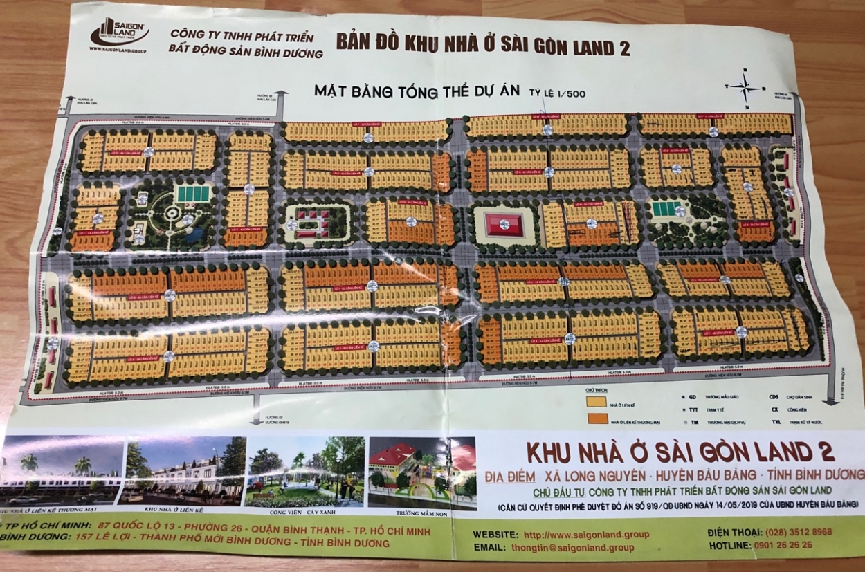 Bản đồ phân lô bán nền của chủ đầu tư Sài Gòn Land đang chào bán tới khách hàng.