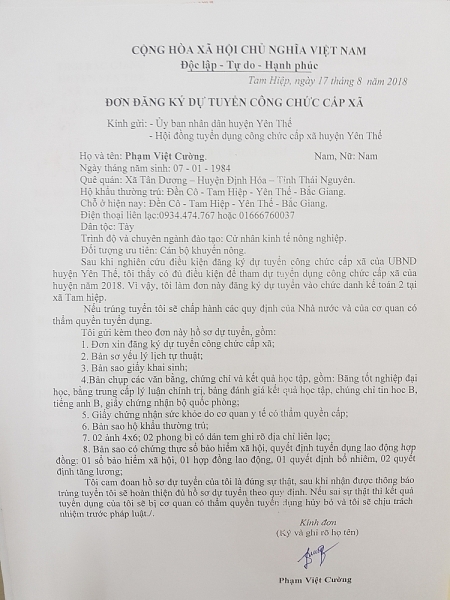 Người dự tuyển phải đảm bảo đầy đủ các điều kiện theo quy định