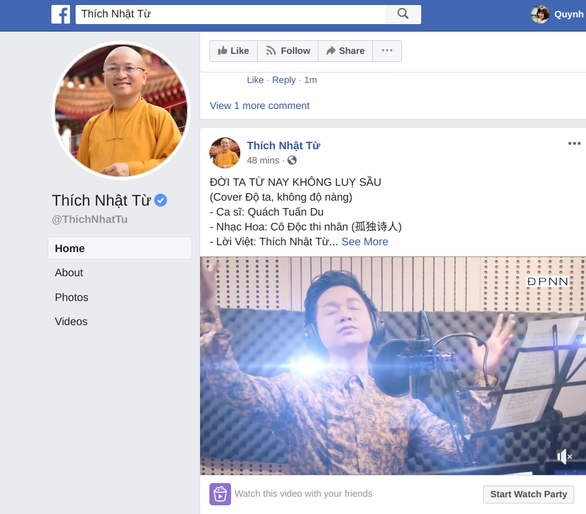 Lời mới ca khúc “Độ ta, không độ nàng” của Thượng tọa Thích Nhật Từ thu hút giới trẻ