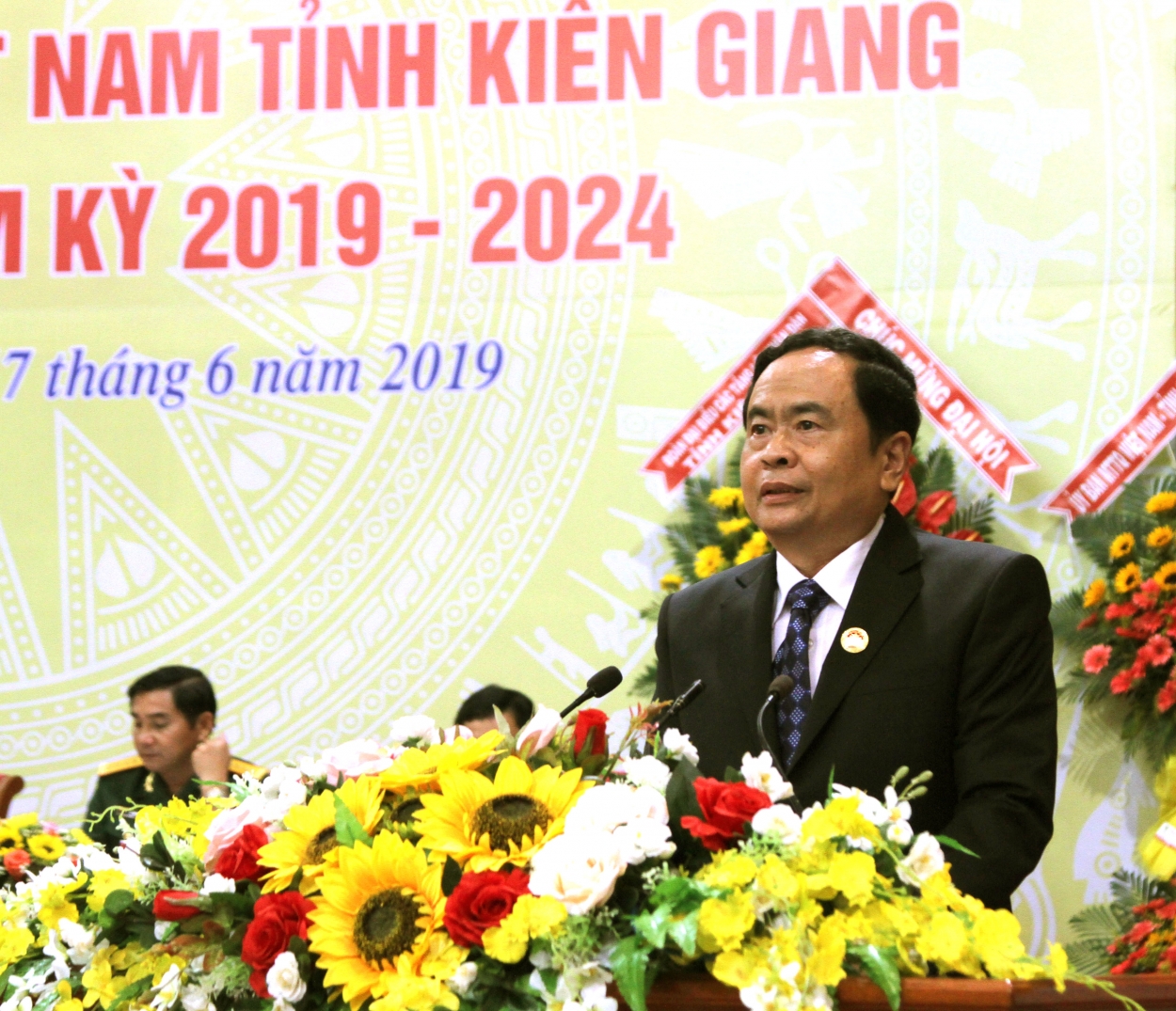 Chủ tịch UBTƯ MTTQ Việt Nam Trần Thanh Mẫn phát biểu tại đại hội.