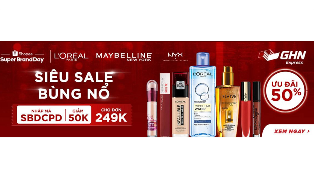 Tổng số đơn hàng của L'Oreal tăng gấp 30 lần trong Ngày hội thương hiệu cùng  Shopee