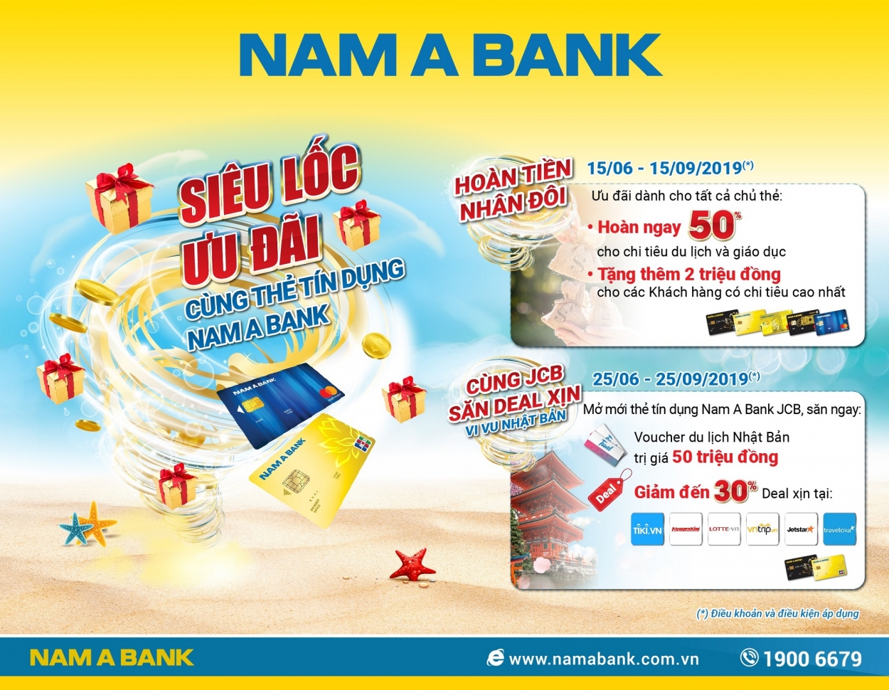 Cùng đón “siêu lốc” ưu đãi từ thẻ tín dụng Nam A Bank