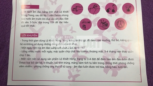 Hình ảnh đại lý của công ty Bảo Trang gửi khi PV trong vai khách hàng và xin tư vấn cách sử dụng