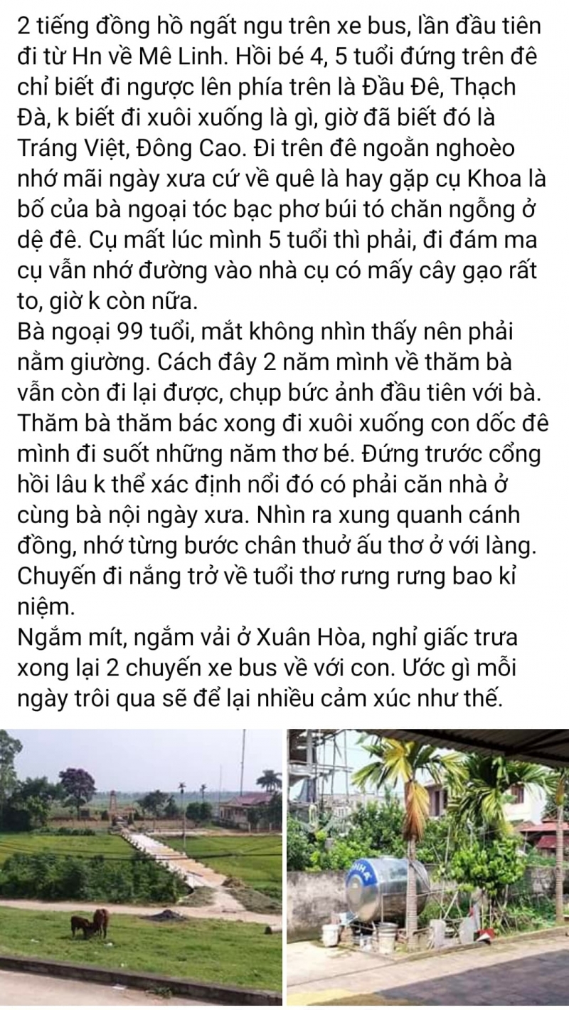 Chuyến trở về thăm nơi gắn bó thời thơ ấu của một cô gái trẻ