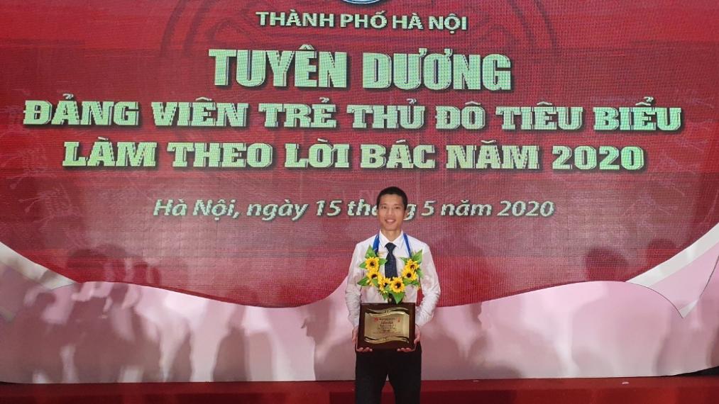 Anh Lại Long Hải được tuyên dương là đảng viên trẻ Thủ đô tiêu biểu làm theo lời Bác năm 2020