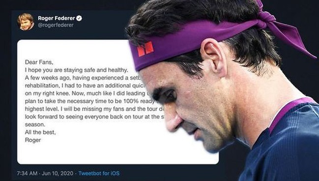 Federer chia sẻ về việc sẽ nghỉ thi đấu đến hết năm.