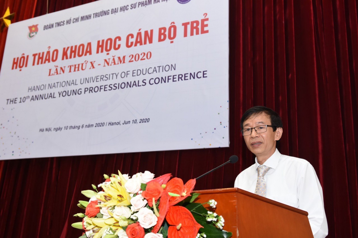 GS TS Nguyễn Văn Minh, Hiệu trưởng trường Đại học Sư phạm Hà Nội phát biểu tại Hội thảo