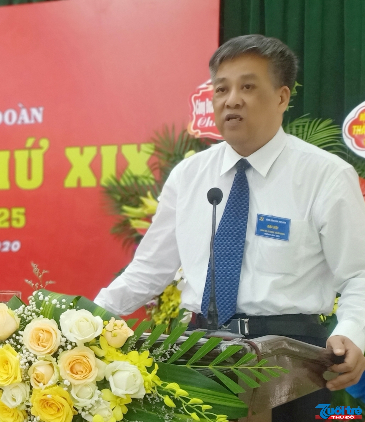 Đồng chí Phạm Xuân Thanh - Bí thư Đảng ủy Khối các cơ quan thành phố Hải Phòng tại Đại hội Đảng bộ cơ quan Thành đoàn Hải Phòng (Ảnh: QC)