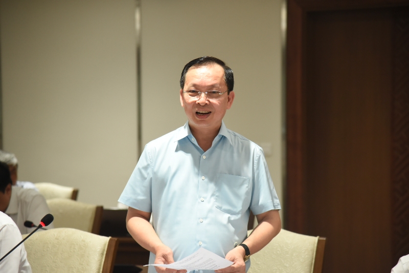 Phó Thống đốc Ngân hàng Nhà nước Đào Minh Tú góp ý tại Hội nghị lấy ý kiến góp ý Dự thảo văn kiện Đại hội lần thứ XVII Đảng bộ thành phố Hà Nội