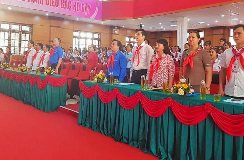 Các đại biểu tham dự Đại hội Cháu ngoan Bác Hồ huyện Ba Vì năm 2020