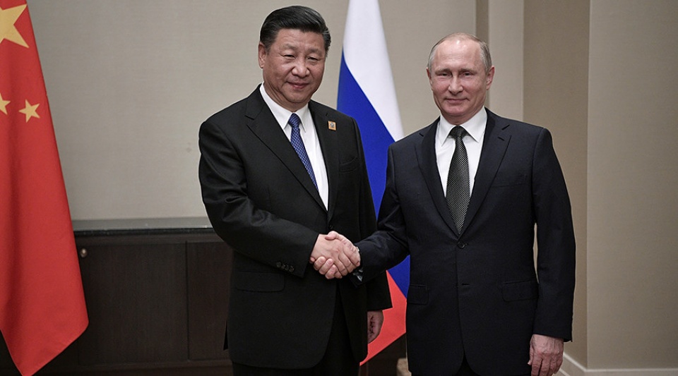 Tổng thống Nga đón tiếp Chủ tịch Trung Quốc tại Điện Kremlin