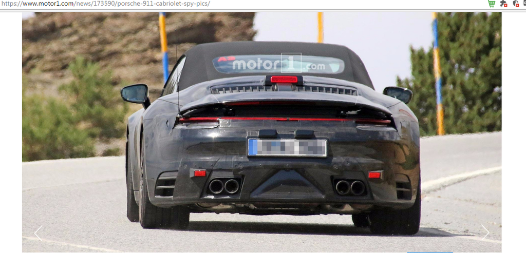 Porsche 911 Cabriolet thế hệ mới thử nghiệm trên con đường đầy nắng của châu Âu