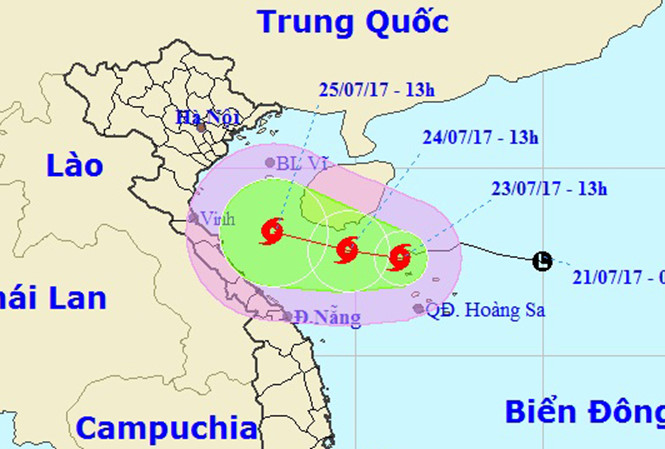 Bão số 4 giật cấp 10 hình thành trên biển Đông