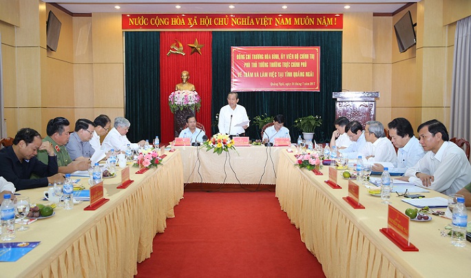 Phó Thủ tướng Trương Hòa Bình đề nghị Quảng Ngãi đẩy mạnh đầu tư cho các huyện miền núi