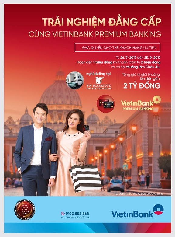 Tận hưởng ưu đãi cùng thẻ VietinBank Premium Banking