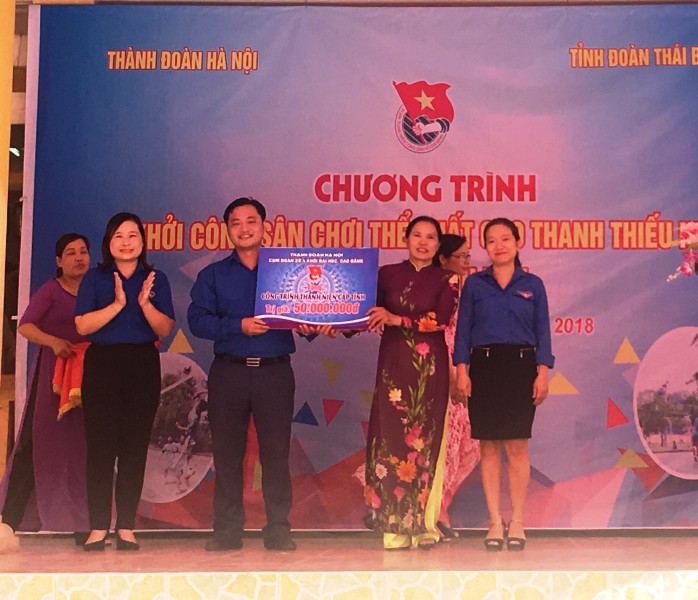 Tuổi trẻ Thủ đô tặng sân chơi cho thanh thiếu nhi tỉnh Thái Bình