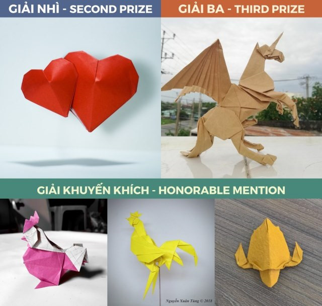 Các mẫu đạt giải tại cuộc thi Origami “Sáng tạo cùng Hình cơ bản”