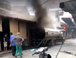 Hưng Yên: Thùng xe bồn phát nổ, một người tử vong