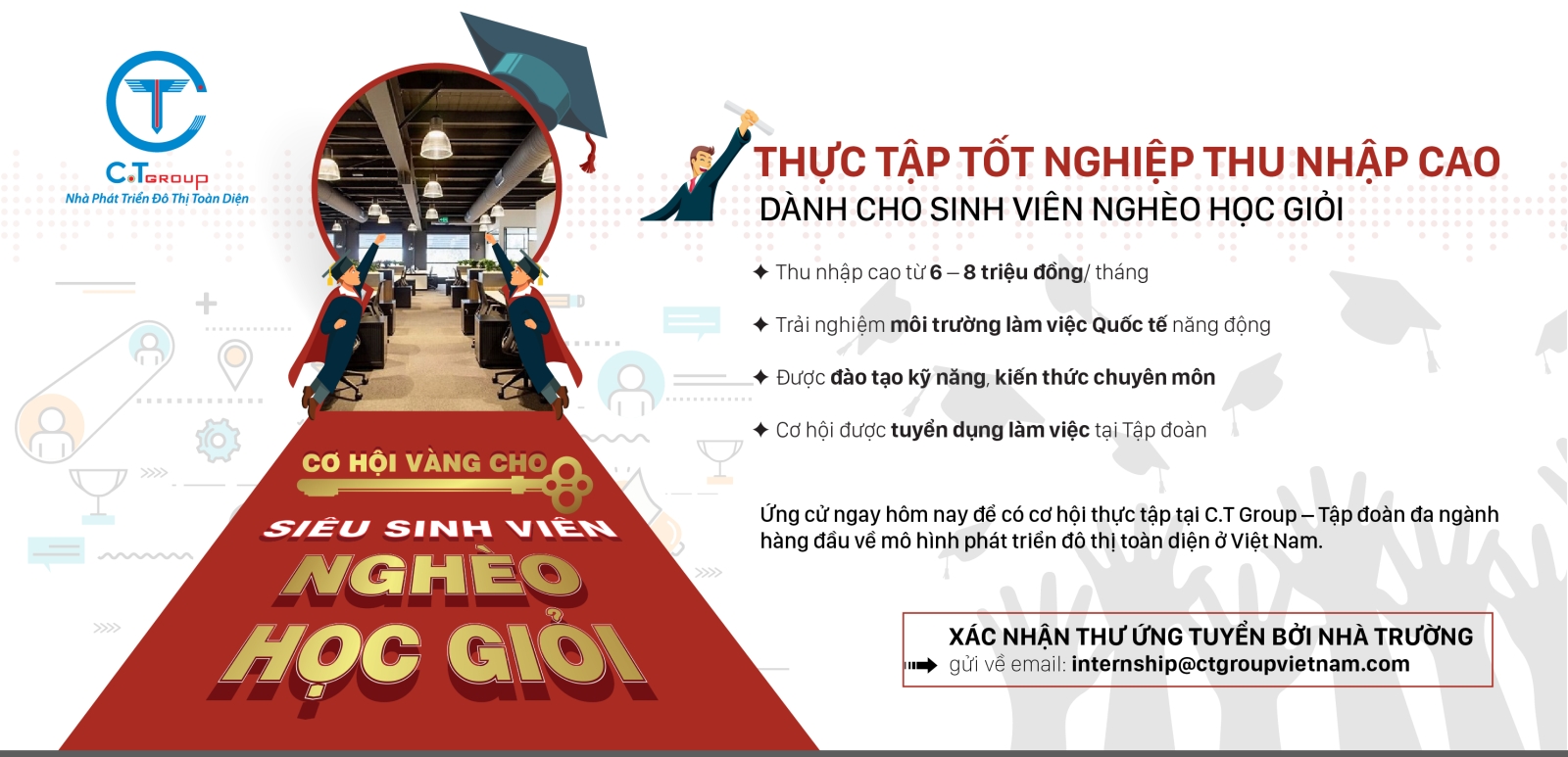 C.T Group tuyển dụng thực tập thu nhập cao cho sinh viên nghèo học giỏi