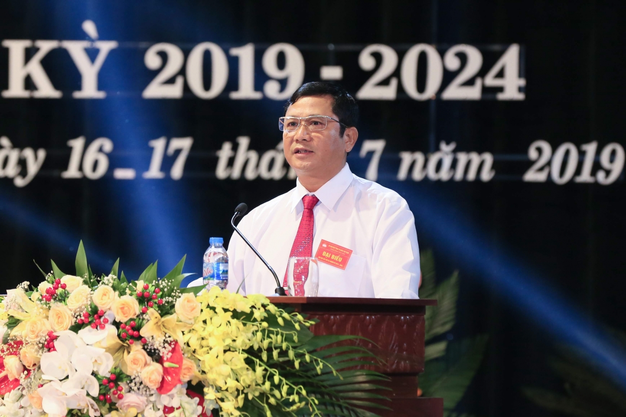 Ông Phạm Thái Hanh, Chủ tịch Ủy ban MTTQ Việt Nam tỉnh Thái Nguyên phát biểu tại Đại hội
