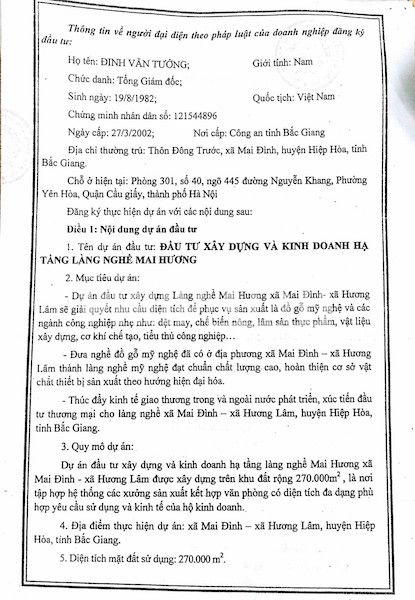 Liệu đây có phải hình thức núp bóng xin dự án làng nghề để phân lô bán đất trục lợi hay không?