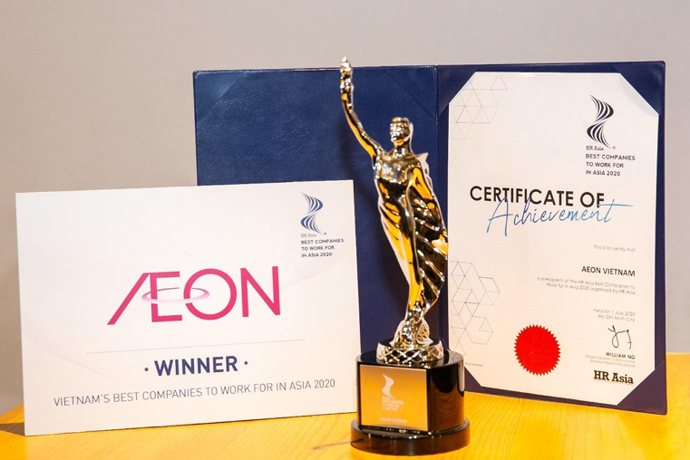 AEON Việt Nam 2 năm liên tiếp vào top Nơi làm việc tốt nhất Châu Á HR Asia Award