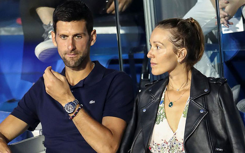 Djokovic và vợ Jelena.