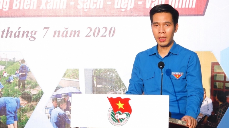 Đồng chí Tăng Quang Huy, Bí thư Quận đoàn Long Biên phát động Chiến dịch Thanh niên tình nguyện hè 2020