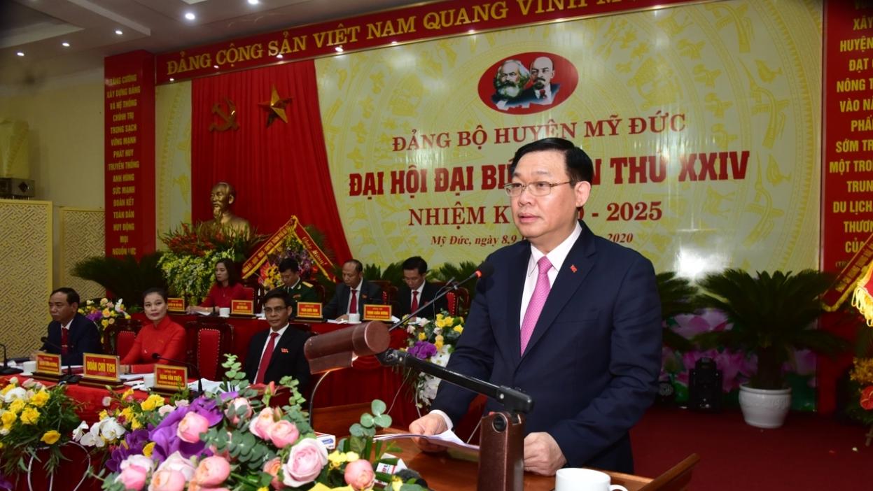 Bí thư Thành ủy Hà Nội Vương Đình Huệ: Phấn đấu năm 2022, huyện Mỹ Đức đạt chuẩn Nông thôn mới