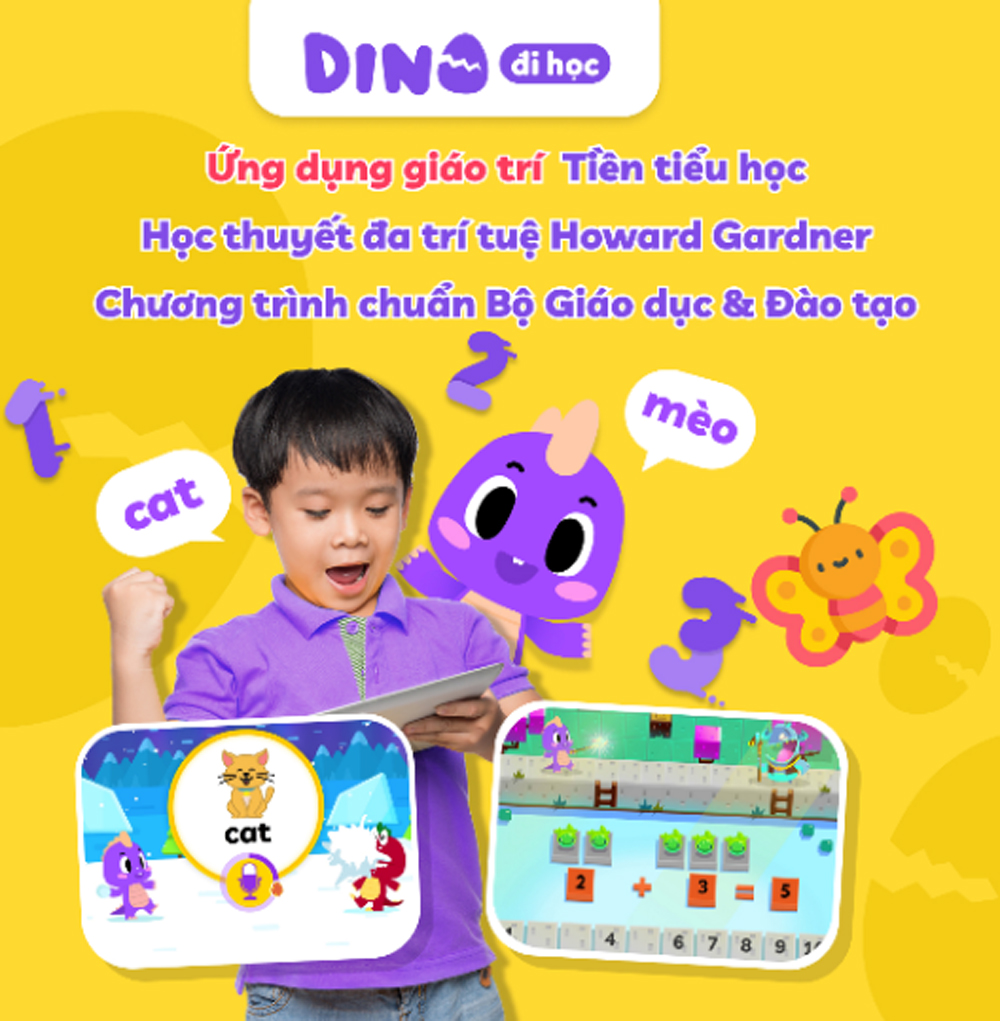 Ra mắt ứng dụng “Dino đi học” dành cho lứa tuổi 4 - 6