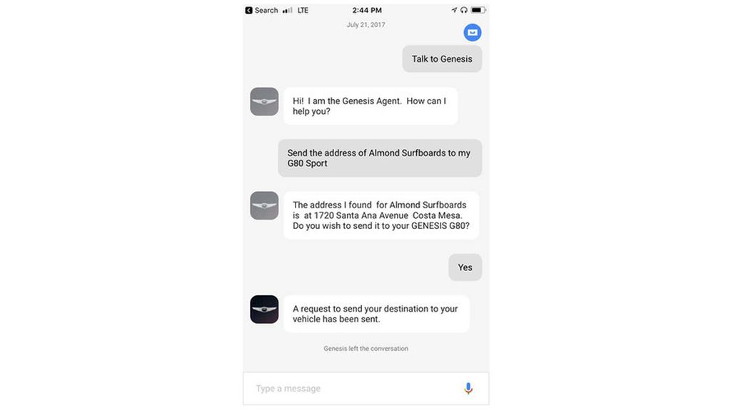 Ứng dụng mới của Genesis cho phép người lái kiểm soát toàn bộ xe với Google Assistant
