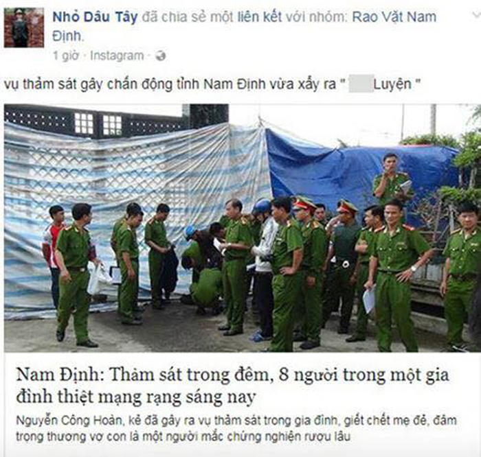 Lộ diện kẻ tung tin bịa đặt “thảm án 8 người chết ở Nam Định”