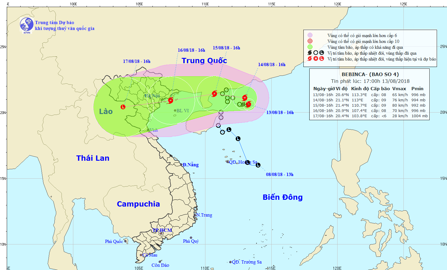 Các tỉnh Bắc Bộ và Bắc Trung Bộ có mưa lớn do ảnh hưởng của bão